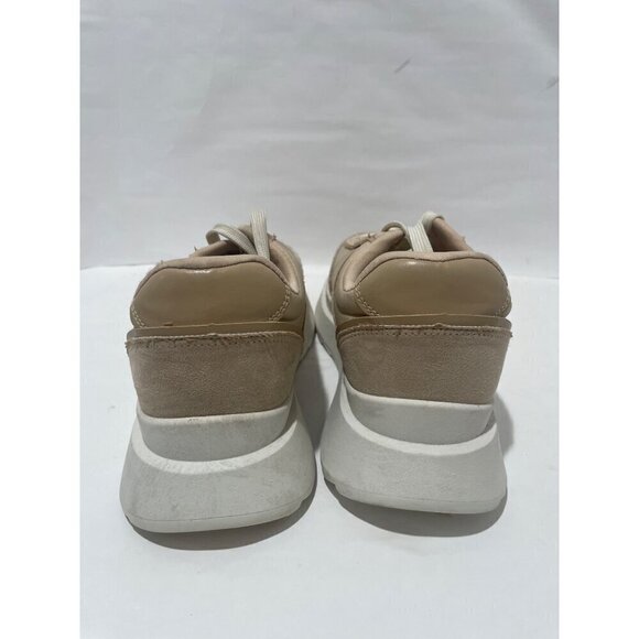 STEVEN MADDEN WOMENS ANGIE PLATFORM Y2K SNEAKERS SIZE 9.5 BEIGE LACE UP - Picture 3 of 6